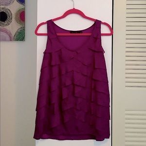 REDUCED! The Limited Aubergine ruffle top